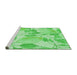 Sideview of Machine Washable Transitional Green Rug, wshpat3539grn