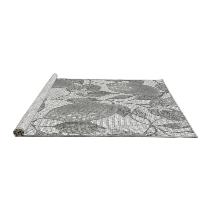 Sideview of Machine Washable Transitional Gunmetal Gray Rug, wshpat3539gry