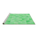 Sideview of Machine Washable Transitional Green Rug, wshpat354grn