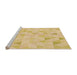 Sideview of Machine Washable Transitional Yellow Rug, wshpat354org