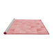 Sideview of Machine Washable Transitional Pastel Red Pink Rug, wshpat354rd