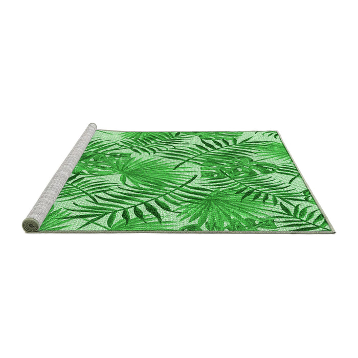 Sideview of Machine Washable Transitional Jade Green Rug, wshpat3540grn