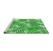 Sideview of Machine Washable Transitional Jade Green Rug, wshpat3540grn