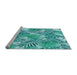 Sideview of Machine Washable Transitional Light Sea Green Rug, wshpat3540lblu