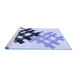 Sideview of Machine Washable Transitional Blue Rug, wshpat3541blu