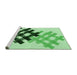 Sideview of Machine Washable Transitional Green Rug, wshpat3541grn