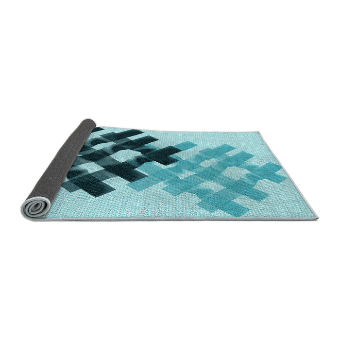 Thickness of Patterned Deep-Sea Green Rug, pat3541lblu