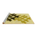 Sideview of Machine Washable Transitional Dark Yellow Green Rug, wshpat3541yw