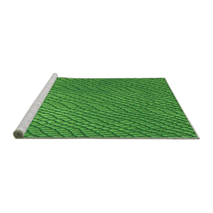 Sideview of Machine Washable Transitional Green Rug, wshpat3542grn