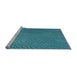 Sideview of Machine Washable Transitional Dark Cyan Green Rug, wshpat3542lblu