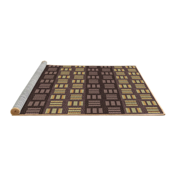 Sideview of Machine Washable Transitional Bakers Brown Rug, wshpat3544brn