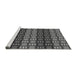 Sideview of Machine Washable Transitional Dark Gray Black Rug, wshpat3544gry