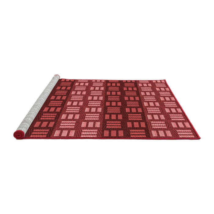 Sideview of Machine Washable Transitional Red Rug, wshpat3544rd