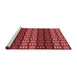 Sideview of Machine Washable Transitional Red Rug, wshpat3544rd