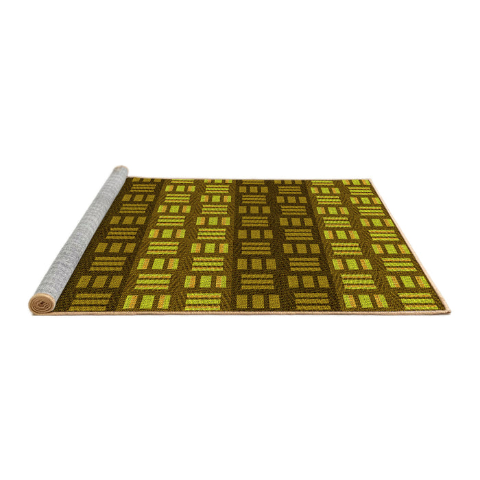 Sideview of Machine Washable Transitional Orange Gold Rug, wshpat3544yw