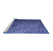 Sideview of Machine Washable Transitional Light Slate Blue Rug, wshpat3545blu