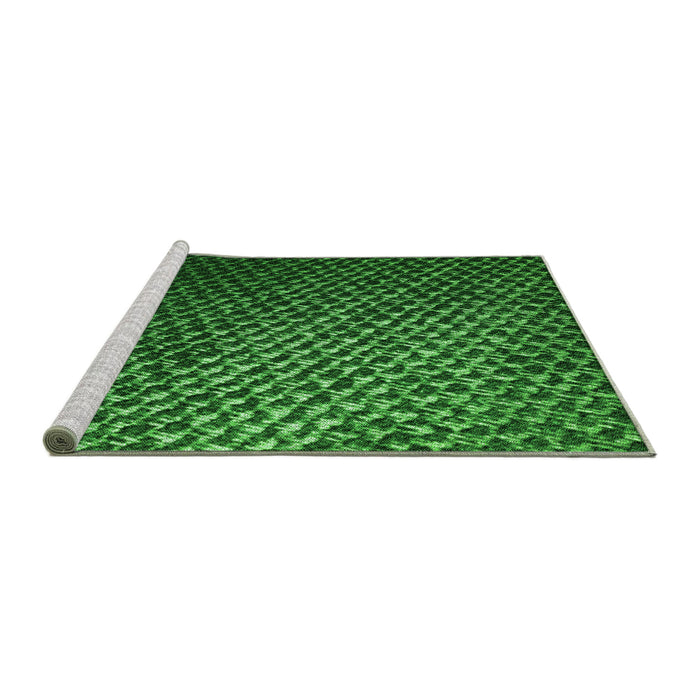 Sideview of Machine Washable Transitional Deep Emerald Green Rug, wshpat3545grn
