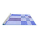 Sideview of Machine Washable Transitional Light Slate Blue Rug, wshpat3546blu