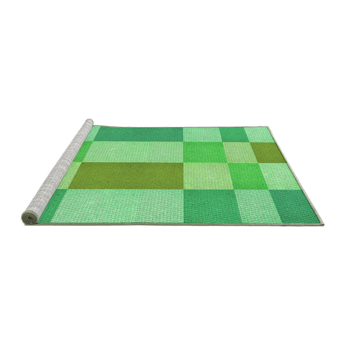 Sideview of Machine Washable Transitional Green Rug, wshpat3546grn