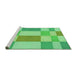 Sideview of Machine Washable Transitional Green Rug, wshpat3546grn