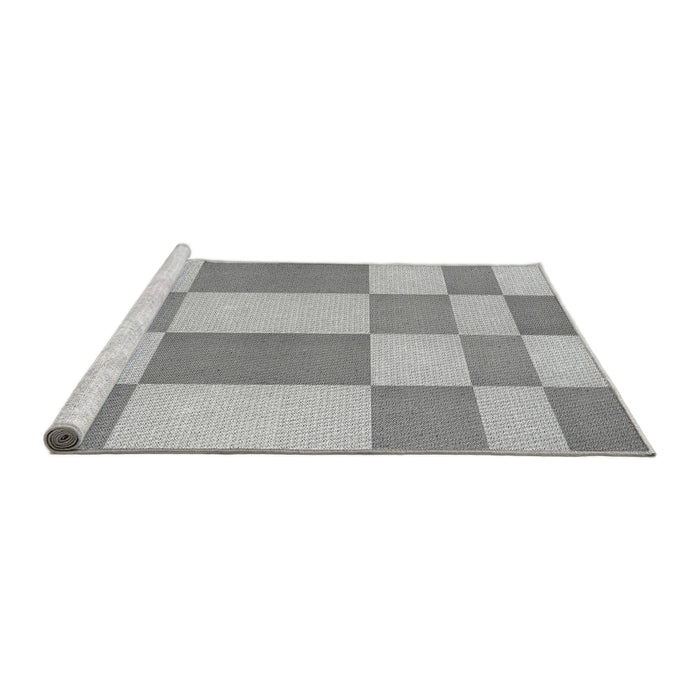 Sideview of Machine Washable Transitional Platinum Silver Gray Rug, wshpat3546gry