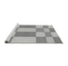 Sideview of Machine Washable Transitional Platinum Silver Gray Rug, wshpat3546gry