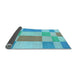 Thickness of Patterned Macaw Blue Green Rug, pat3546lblu