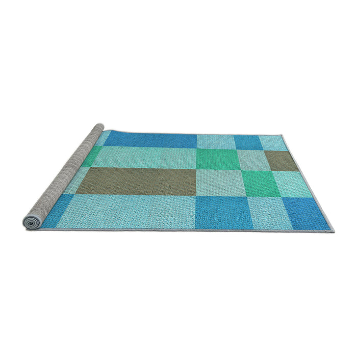 Sideview of Machine Washable Transitional Macaw Blue Green Rug, wshpat3546lblu