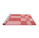 Sideview of Machine Washable Transitional Pastel Pink Rug, wshpat3546rd