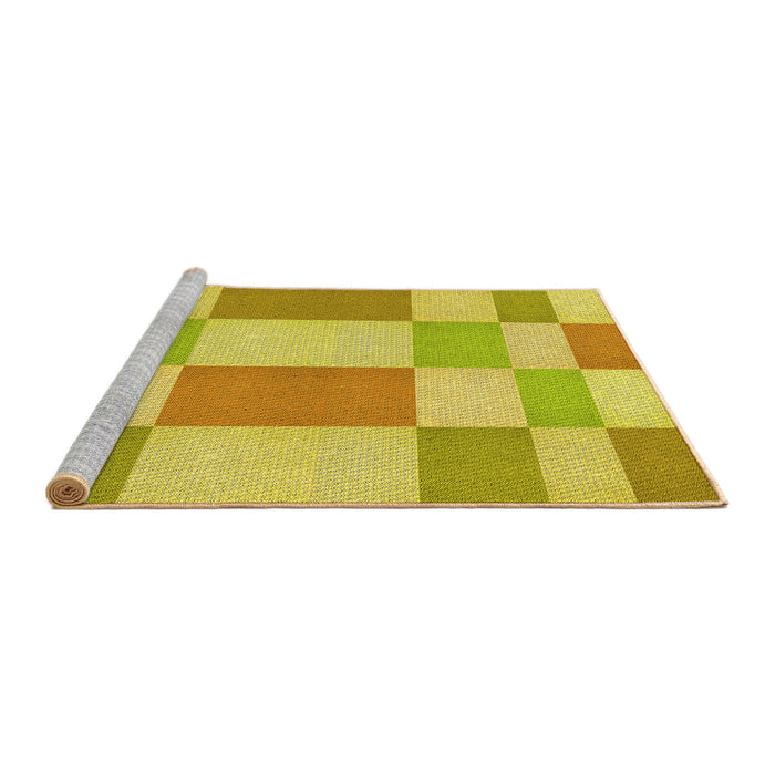 Sideview of Machine Washable Transitional Caramel Brown Rug, wshpat3546yw