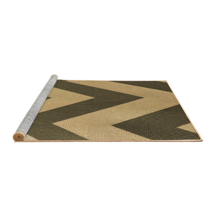Sideview of Machine Washable Transitional Golden Gold Rug, wshpat3547brn