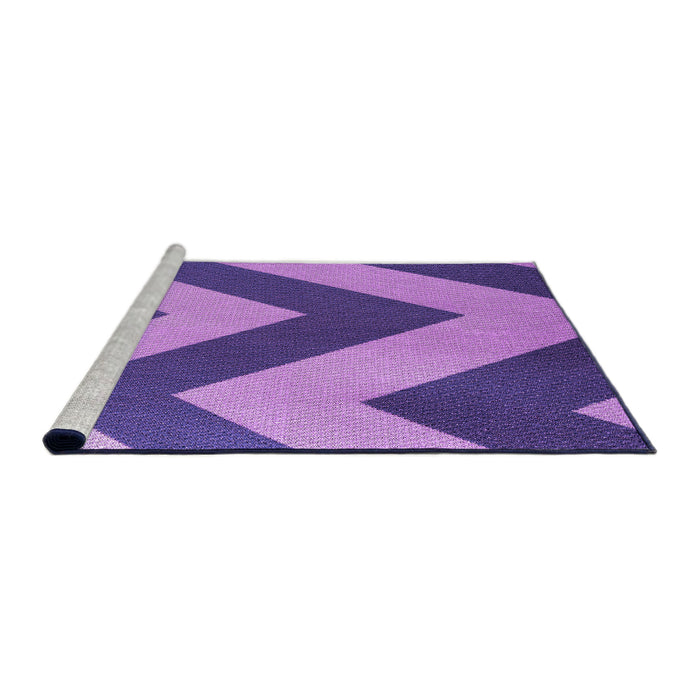 Sideview of Machine Washable Transitional Amethyst Purple Rug, wshpat3547pur