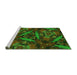 Sideview of Machine Washable Transitional Dark Lime Green Rug, wshpat3548grn