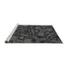 Sideview of Machine Washable Transitional Charcoal Black Rug, wshpat3548gry