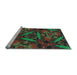 Sideview of Machine Washable Transitional Pine Green Rug, wshpat3548lblu
