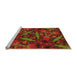 Sideview of Machine Washable Transitional Tomato Red Rug, wshpat3548org