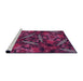 Sideview of Machine Washable Transitional Carbon Red Rug, wshpat3548pur