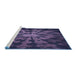 Sideview of Machine Washable Transitional Purple Sage Bush Purple Rug, wshpat3549blu