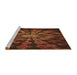 Sideview of Machine Washable Transitional Mahogany Brown Rug, wshpat3549brn