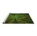 Sideview of Machine Washable Transitional Dark Forest Green Rug, wshpat3549grn