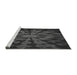 Sideview of Machine Washable Transitional Charcoal Black Rug, wshpat3549gry