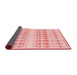 Thickness of Patterned Light Red Pink Rug, pat355rd