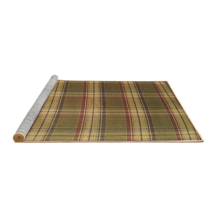 Sideview of Machine Washable Transitional Saddle Brown Rug, wshpat3550brn