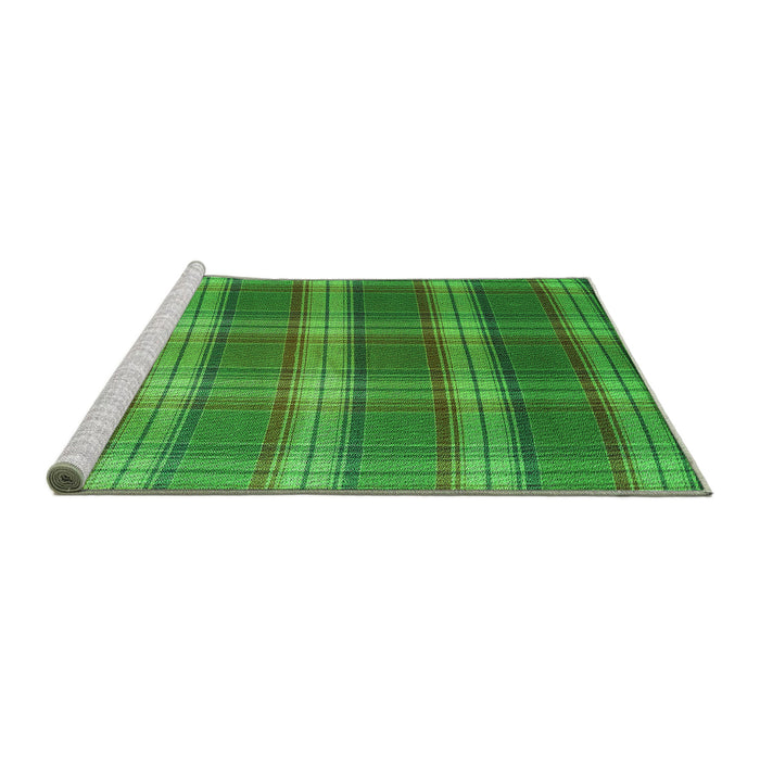 Sideview of Machine Washable Transitional Green Rug, wshpat3550grn