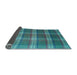 Thickness of Patterned Dark Turquoise Green Rug, pat3550lblu