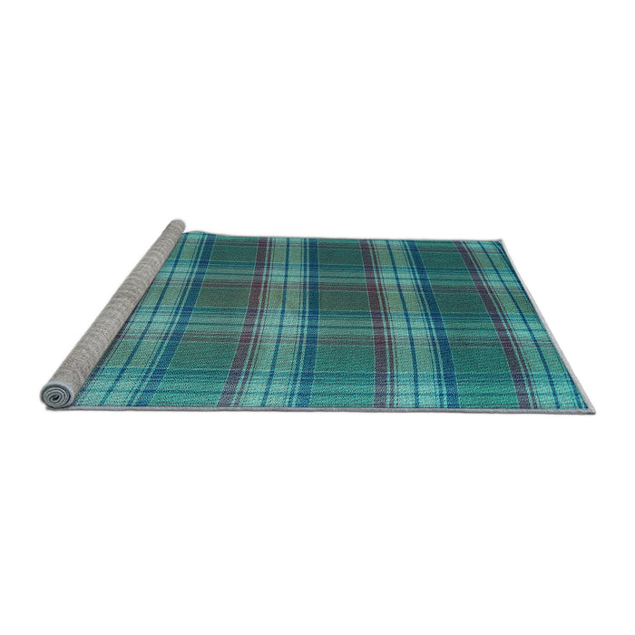 Sideview of Machine Washable Transitional Dark Turquoise Green Rug, wshpat3550lblu