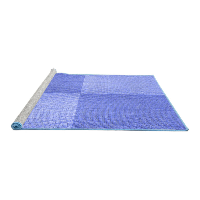 Sideview of Machine Washable Transitional Blue Rug, wshpat3551blu