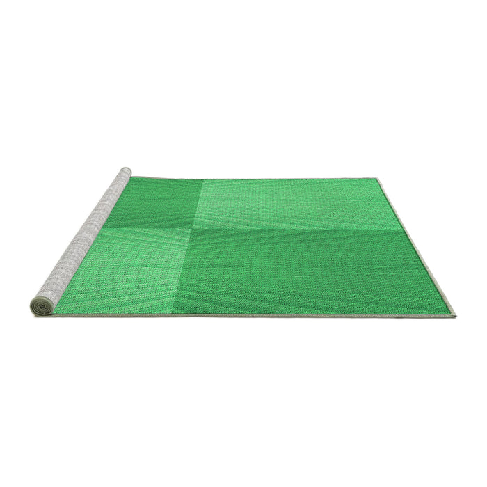 Sideview of Machine Washable Transitional Neon Green Rug, wshpat3551grn