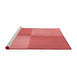 Sideview of Machine Washable Transitional Fire Red Rug, wshpat3551rd