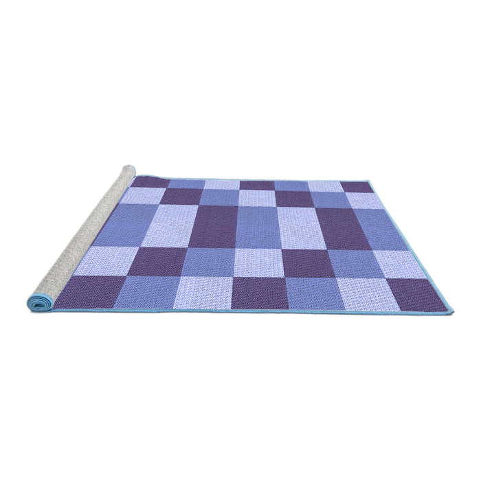 Sideview of Machine Washable Transitional Sky Blue Rug, wshpat3552blu